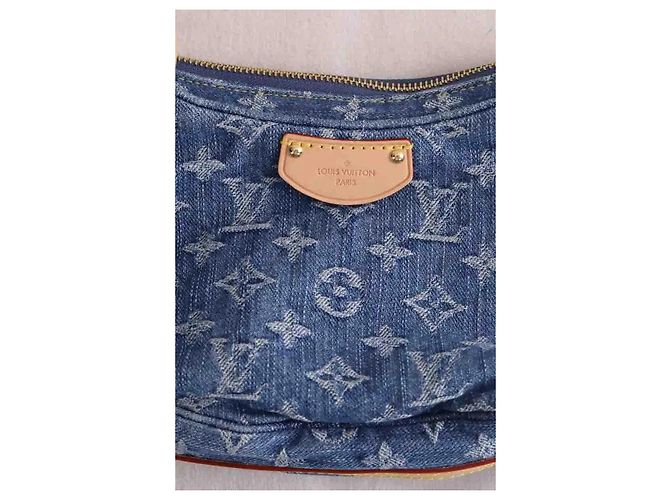 Louis Vuitton Croissant MM Borsa a tracolla denim blu - vista 2