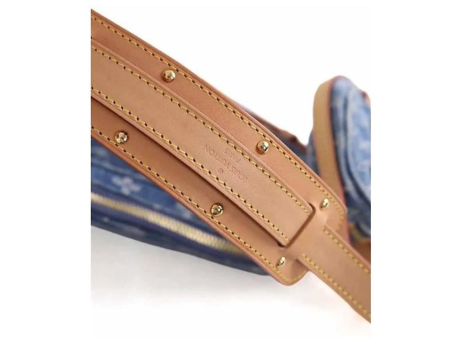 Louis Vuitton Croissant MM Borsa a tracolla denim blu - vista 5