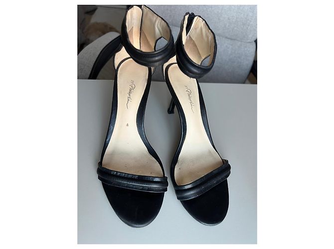 3.1 Phillip Lim Sandales Martini en cuir à talon moyen Noir - vue 2