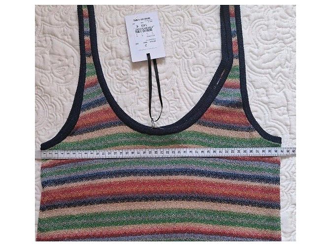 Zapa Multifarbiges Gestreiftes Strickkleid Rot Blau Mehrfarben Beige Grün - Ansicht 2