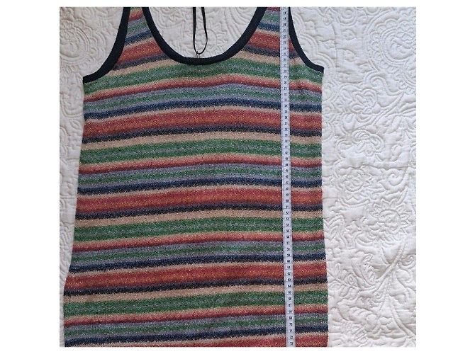Zapa Multifarbiges Gestreiftes Strickkleid Rot Blau Mehrfarben Beige Grün - Ansicht 5