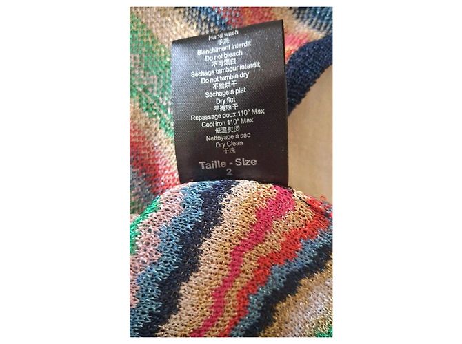 Zapa Multifarbiges Gestreiftes Strickkleid Rot Blau Mehrfarben Beige Grün - Ansicht 7