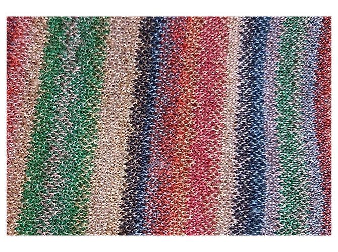 Zapa Multifarbiges Gestreiftes Strickkleid Rot Blau Mehrfarben Beige Grün - Ansicht 9