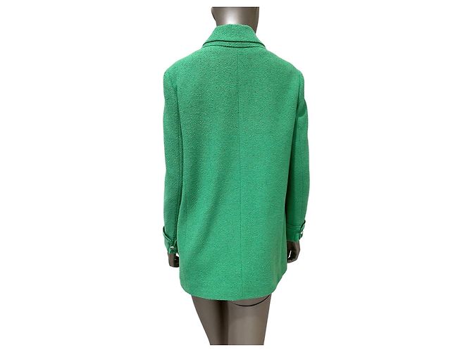 Timeless Grüne Chanel Bouclé-Jacke Cruise 2020 Look 16 Größe FR 40 Gebraucht - Ansicht 2
