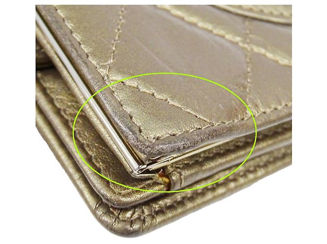 Cambon Cartera Bi-Fold Chanel en piel dorada Dorado - vista 12