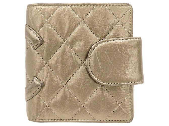 Cambon Cartera Bi-Fold Chanel en piel dorada Dorado - vista 2
