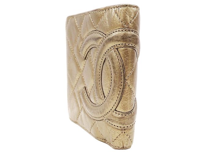 Cambon Cartera Bi-Fold Chanel en piel dorada Dorado - vista 4