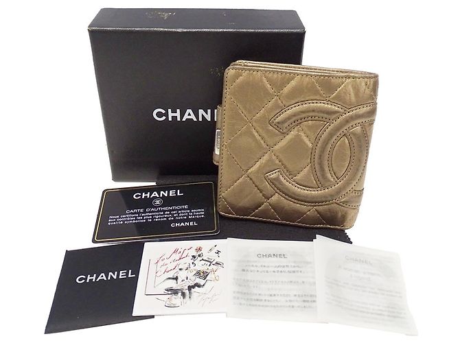 Cambon Cartera Bi-Fold Chanel en piel dorada Dorado - vista 5