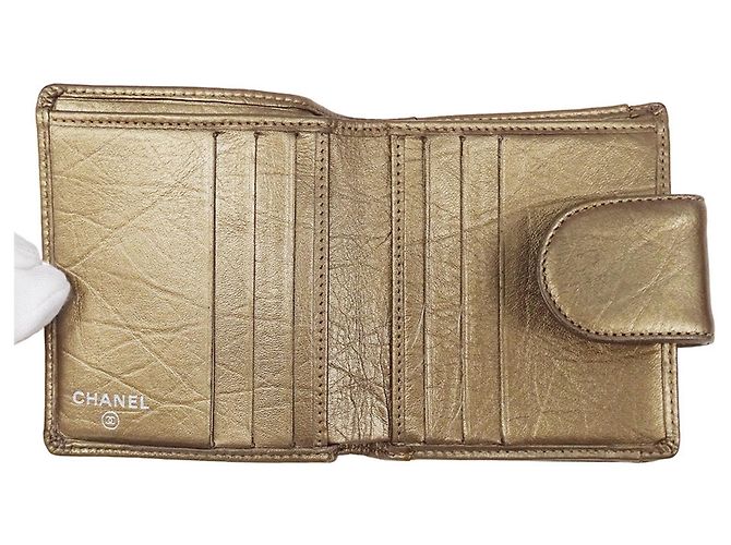 Cambon Cartera Bi-Fold Chanel en piel dorada Dorado - vista 7