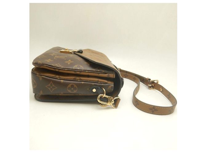Borsa Louis Vuitton Monogram Reverse Pochette Metis MM Marrone - vista 7