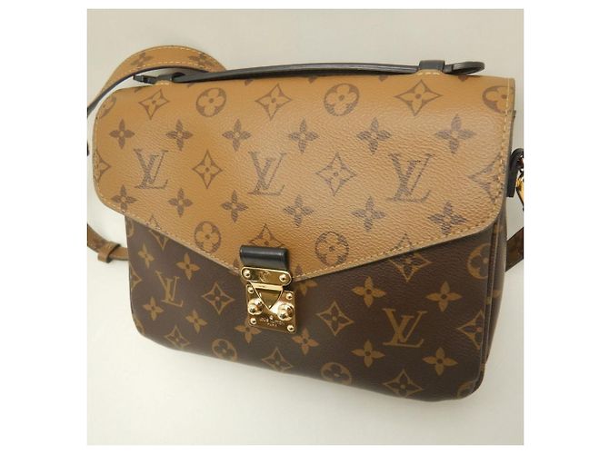 Borsa Louis Vuitton Monogram Reverse Pochette Metis MM Marrone - vista 9
