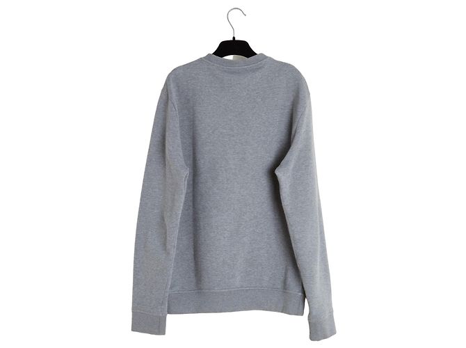 Hermès graues Baumwoll-Sweatshirt mit schwarzem Leder-Pferdekopf - Ansicht 4