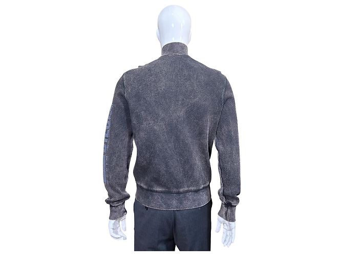 Diesel S-Ginafy-Zip Waffelstrickjacke Grau - Ansicht 4