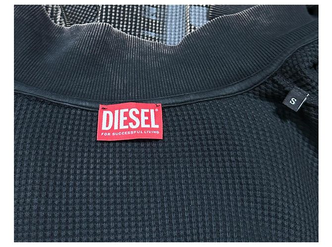 Diesel S-Ginafy-Zip Waffelstrickjacke Grau - Ansicht 5