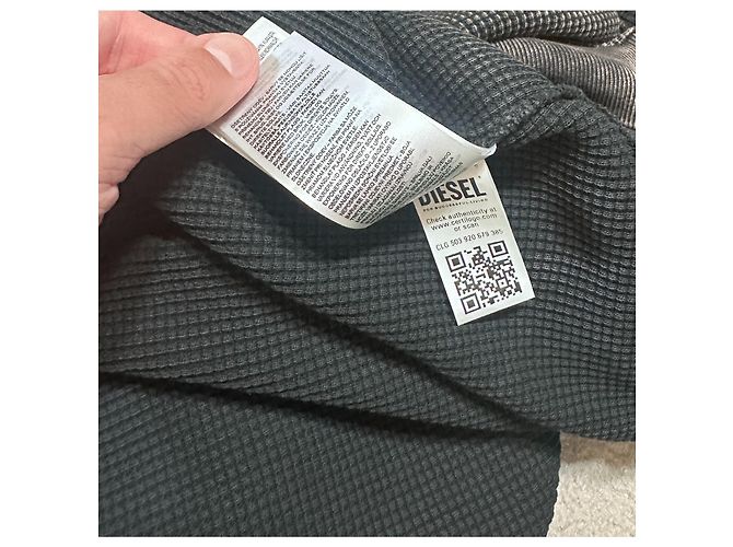 Diesel S-Ginafy-Zip Waffelstrickjacke Grau - Ansicht 6