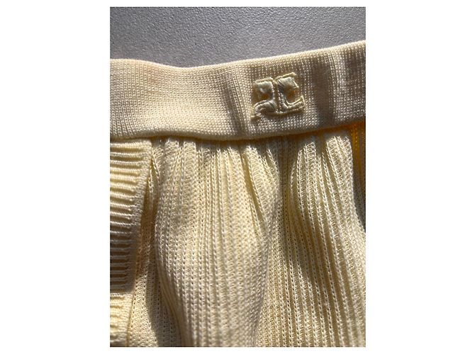 Courreges Falda Courrèges de punto amarilla con botones Amarillo - vista 3