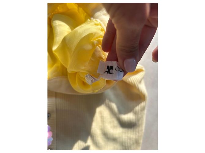 Courreges Falda Courrèges de punto amarilla con botones Amarillo - vista 4