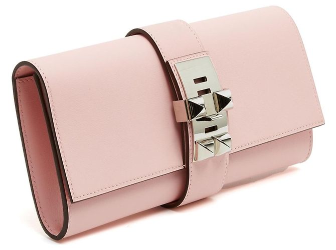 Médor Hermès 2019 Sac Pochette Collier de Chien Medor 23 Sakura Pink Bag Clutch Hermes Rosa - vista 3