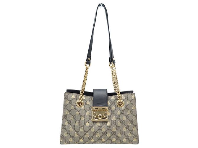 BOLSA GUCCI PADLOCK SMALL CHAIN TOILE GG SUPREME ABEILLE 498156 - vista 3