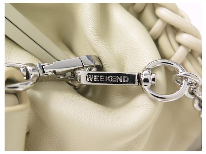 NUOVA BORSA A SPALLA MAX MARA PASTICCINO WEEKEND MW751H07T IN PELLE Crudo - vista 10