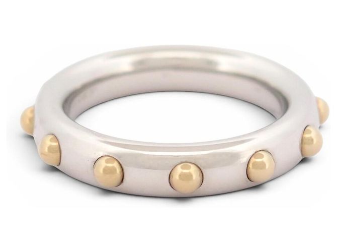 Ring Hermès NUOVO ANELLO PER FULAR HERMES MINI DOG ACCIAIO PALLADIO CLOUS DORATI Argento - vista 2