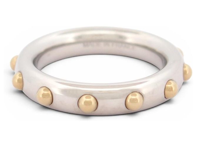 Ring Hermès NUOVO ANELLO PER FULAR HERMES MINI DOG ACCIAIO PALLADIO CLOUS DORATI Argento - vista 3