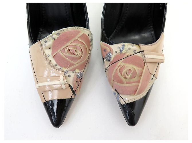 LOUIS VUITTON AFTER DARK RIVIERA 38.5 SCHWARZ LACKLEDER PUMPS - Ansicht 10