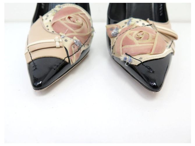 LOUIS VUITTON AFTER DARK RIVIERA 38.5 SCHWARZ LACKLEDER PUMPS - Ansicht 4