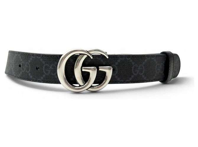 GUCCI MARMONT GG BOUCLE REVERSIBLE T65 CANVAS MONOGRAMM & LEDER GÜRTEL Schwarz - Ansicht 2