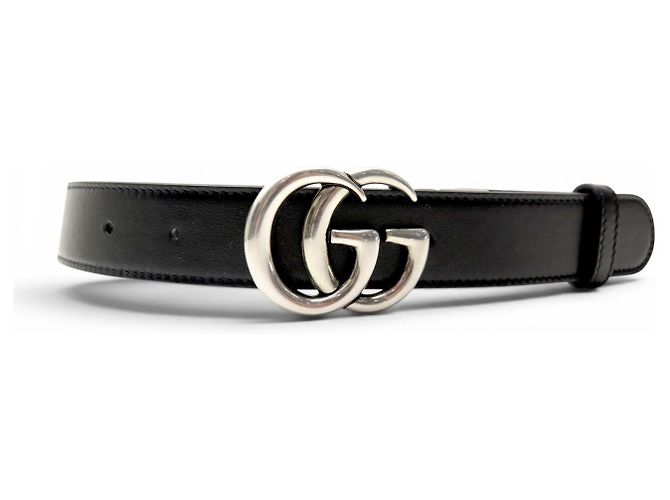 GUCCI MARMONT GG BOUCLE REVERSIBLE T65 CANVAS MONOGRAMM & LEDER GÜRTEL Schwarz - Ansicht 6