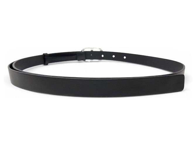 NOVA CINTURA CHRISTIAN DIOR FIVELA LOGO CD PALLADIUM 36 T 72 A 82 COURO Preto - vista 3