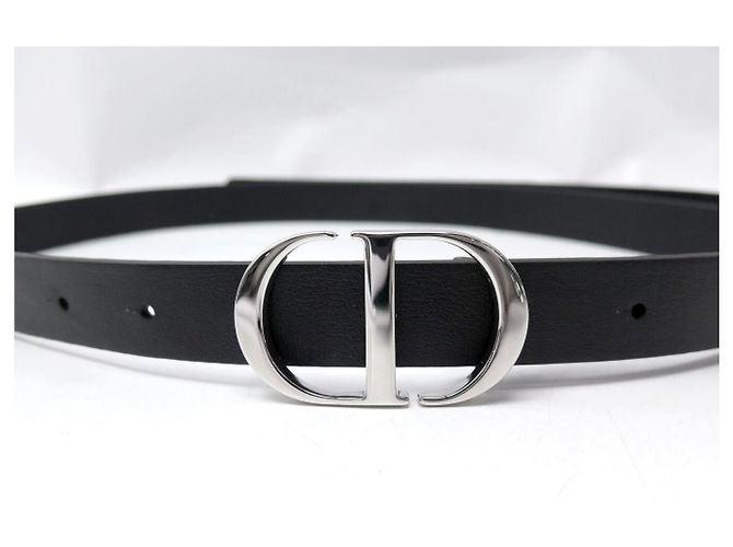 NOVA CINTURA CHRISTIAN DIOR FIVELA LOGO CD PALLADIUM 36 T 72 A 82 COURO Preto - vista 5