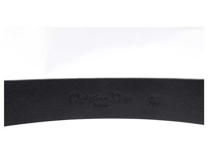 NOVA CINTURA CHRISTIAN DIOR FIVELA LOGO CD PALLADIUM 36 T 72 A 82 COURO Preto - vista 6