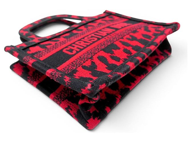 NUOVO SACCA A MANO CHRISTIAN DIOR TOTE BOOK MINI MIZZA LEOPARD ROSSO - vista 3