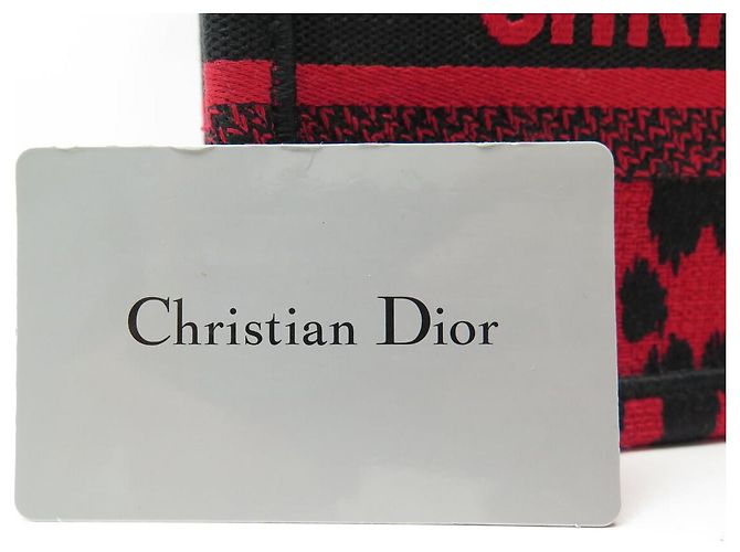 NUOVO SACCA A MANO CHRISTIAN DIOR TOTE BOOK MINI MIZZA LEOPARD ROSSO - vista 9