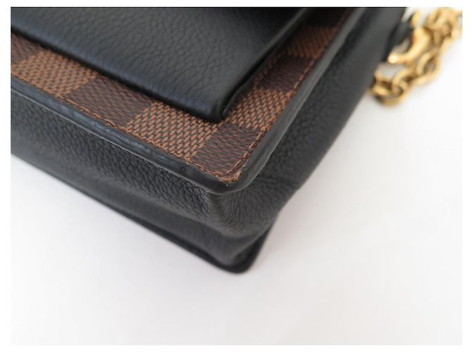 LOUIS VUITTON VAVIN CHAIN WALLET DAMIER EBENE CANVAS CLUTCH Braun - Ansicht 16