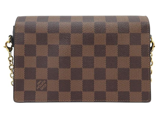 LOUIS VUITTON VAVIN CHAIN WALLET DAMIER EBENE CANVAS CLUTCH Braun - Ansicht 2
