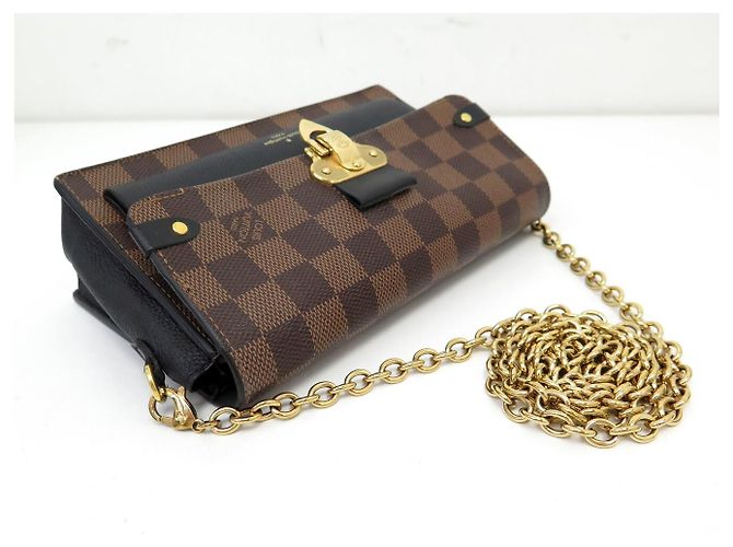 LOUIS VUITTON VAVIN CHAIN WALLET DAMIER EBENE CANVAS CLUTCH Braun - Ansicht 4