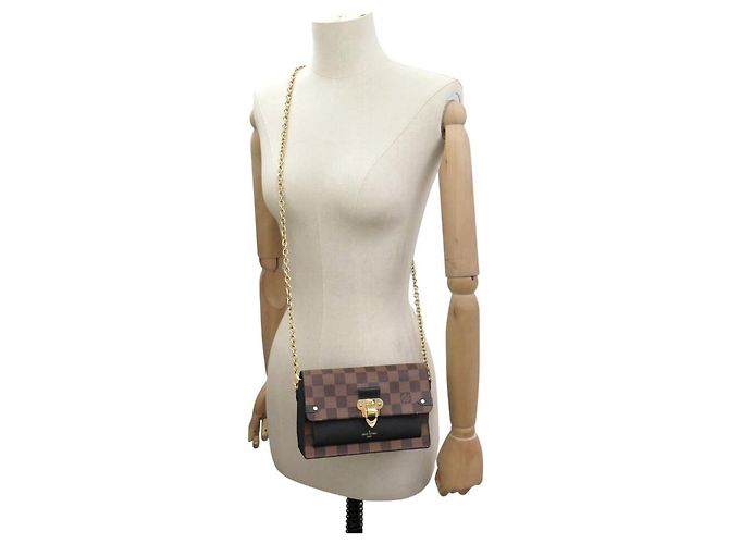 LOUIS VUITTON VAVIN CHAIN WALLET DAMIER EBENE CANVAS CLUTCH Braun - Ansicht 5
