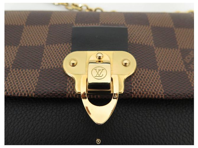 LOUIS VUITTON VAVIN CHAIN WALLET DAMIER EBENE CANVAS CLUTCH Braun - Ansicht 8