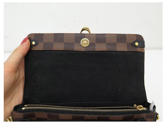 LOUIS VUITTON VAVIN CHAIN WALLET DAMIER EBENE CANVAS CLUTCH Braun - Ansicht 9