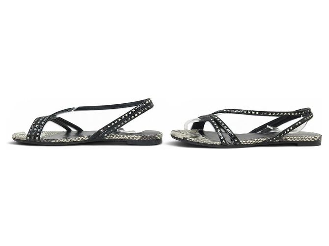 Céline NEW CELINE SPARTIATES NUDE 36.5 PYTHON LEATHER SANDALS SHOES - view 2