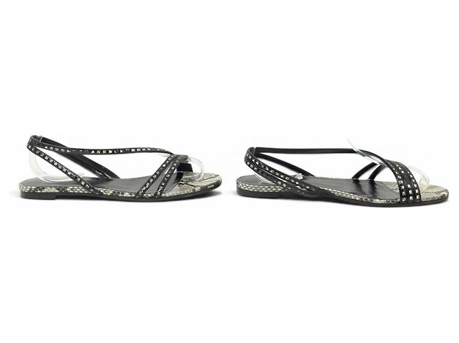 Céline NEW CELINE SPARTIATES NUDE 36.5 PYTHON LEATHER SANDALS SHOES - view 3
