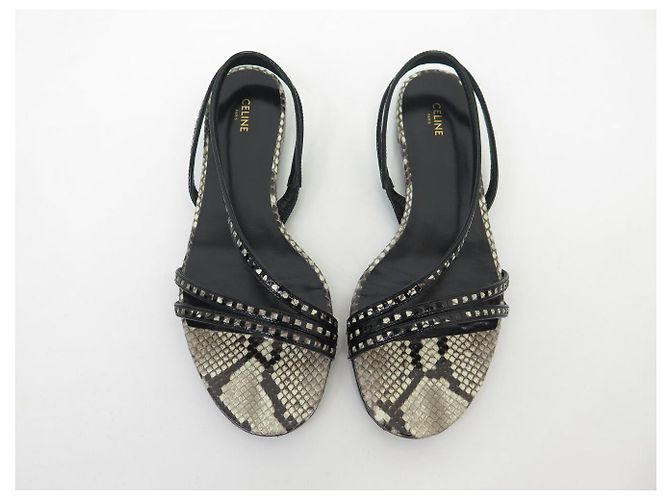 Céline NEW CELINE SPARTIATES NUDE 36.5 PYTHON LEATHER SANDALS SHOES - view 6