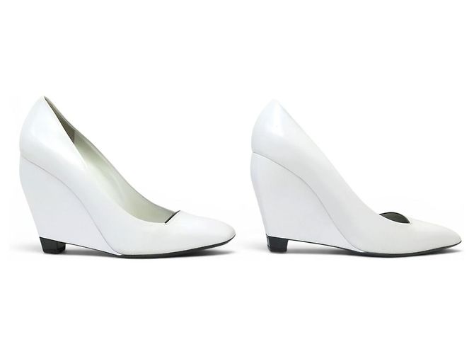 SCARPE LOUIS VUITTON PLATAFORMA FUTURISTICA XO8E4J 38 PELLE BIANCA - vista 3
