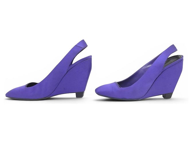 SCARPE LOUIS VUITTON PLATFORM FUTURISTICHE 38 IN SATEN VIOLA Porpora - vista 2
