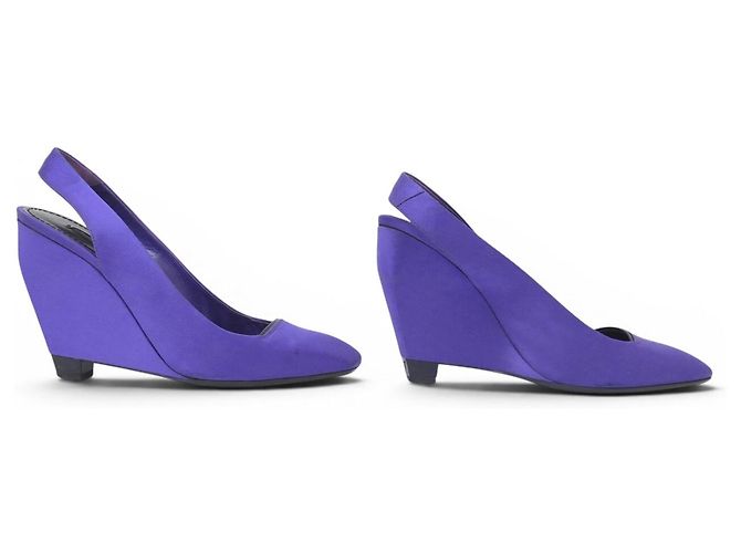 SCARPE LOUIS VUITTON PLATFORM FUTURISTICHE 38 IN SATEN VIOLA Porpora - vista 3