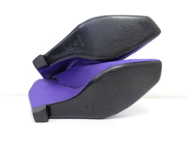 SCARPE LOUIS VUITTON PLATFORM FUTURISTICHE 38 IN SATEN VIOLA Porpora - vista 8