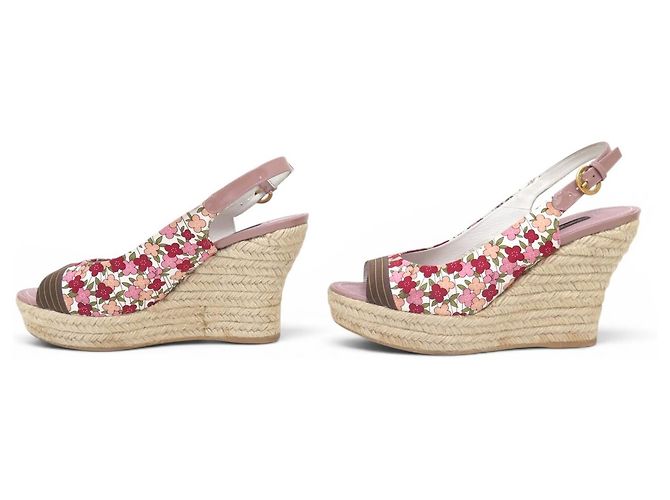 SCARPE CON TACCO LOUIS VUITTON OLIVIA 37.5 FIORI MULTICOLORE - vista 2