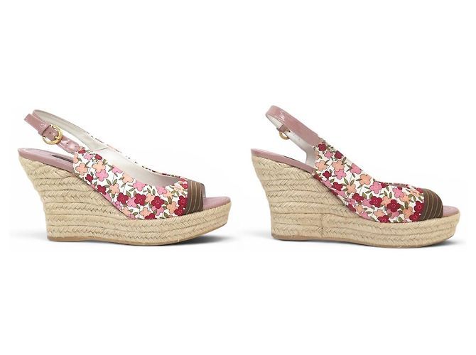 SCARPE CON TACCO LOUIS VUITTON OLIVIA 37.5 FIORI MULTICOLORE - vista 3
